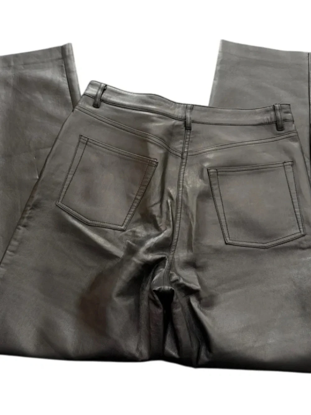 Aritzia Wilfred Melina High Rise Faux Leather Straight Pants Black 10